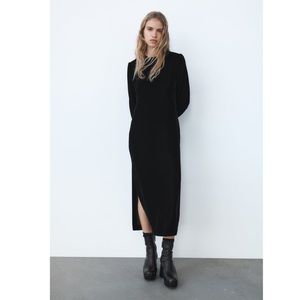 ZARA DRAPED VELVET DRESS